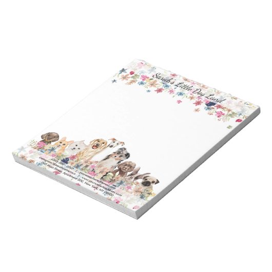 Honden, zitbloemen notitieblok (Linkerzijde)