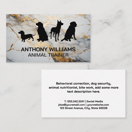 Honden zitten | Dierentrainer Visitekaartje (Voorkant / Achterkant)
