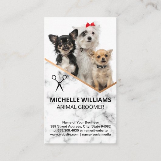 Honden Zitten | Trimmer Visitekaartje (Voorkant)