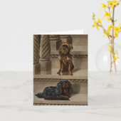  honden zittend op een Kaart van de Staircase Note (Gele Bloem)