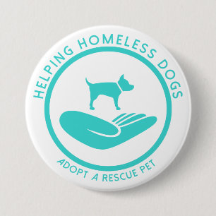 "Honden zonder dak helpen" Ronde Button 7,6 Cm