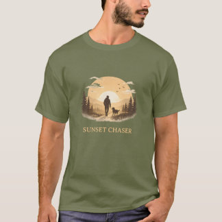Honden Zonsondergang Jager T-shirt