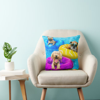 Honden zwembadfeest kussen