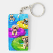 Honden zwembadfeest sleutelhanger (achterkant)