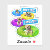 Honden zwembadfeest sticker (Vel)