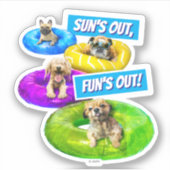 Honden zwembadfeest sticker (Voorkant)
