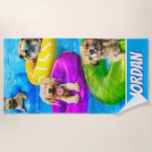 Honden zwembadfeest strandlaken (Voorkant)