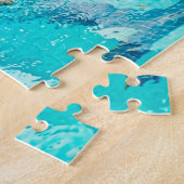 Honden zwemwedstrijd legpuzzel (Zijkant)