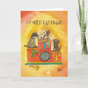 Hondenachtervolging - Funny Birthday Kaart