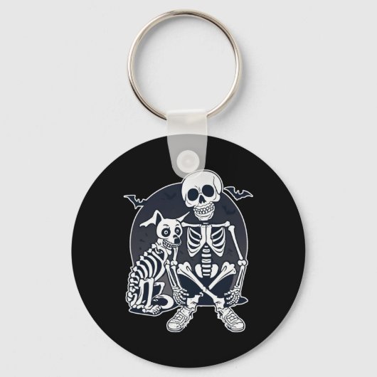 Hondenachtige Botten Halloween Skeleton Kostuum Sleutelhanger (Voorkant)