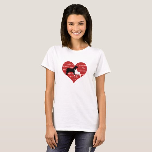 Hondenadoptie en reddingshart t-shirt (Voorkant volledig)