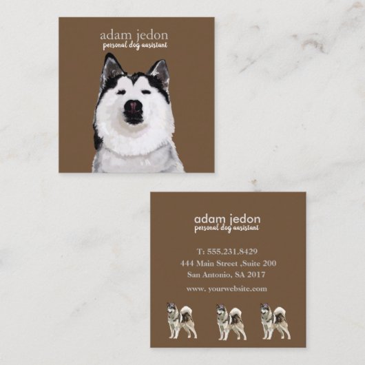Hondenassistent Husky Square Visitekaartje (Voorkant / Achterkant)
