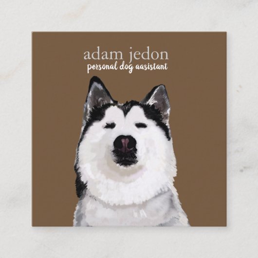Hondenassistent Husky Square Visitekaartje (Voorkant)