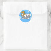 Hondenbad op Classic Ronde Stickers (Tas)