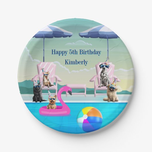 Hondenbadfeest Papieren Bordje (Voorkant)