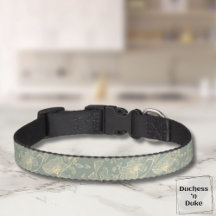 Hondenband - Saliegroen botanisch, gepersonaliseer