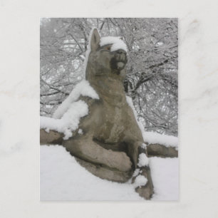 hondenbeeld in sneeuw briefkaart