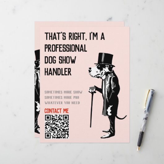 Hondenbegeleider Promotie Grote Dane Illustratie (Voorkant / Achterkant in situ)