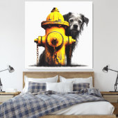 Hondenbescheidenheid Faux Canvas Print (Insitu (Slaapkamer))