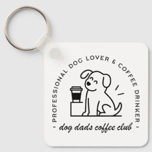 Hondenbezitter en koffieliefhebber vaders club sleutelhanger