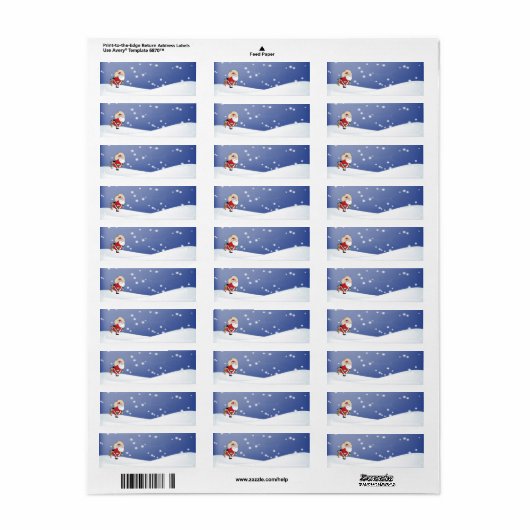 Hondenbijten Kerstman Etiket (Full Sheet)