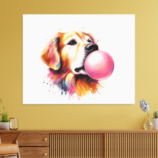 Hondenblaasbel Canvas Afdruk (Insitu (Woonkamer))