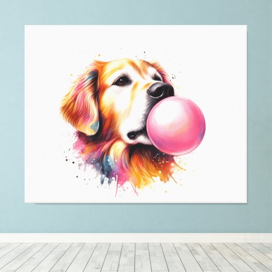 Hondenblaasbel Canvas Afdruk (Insitu (Houten vloer))