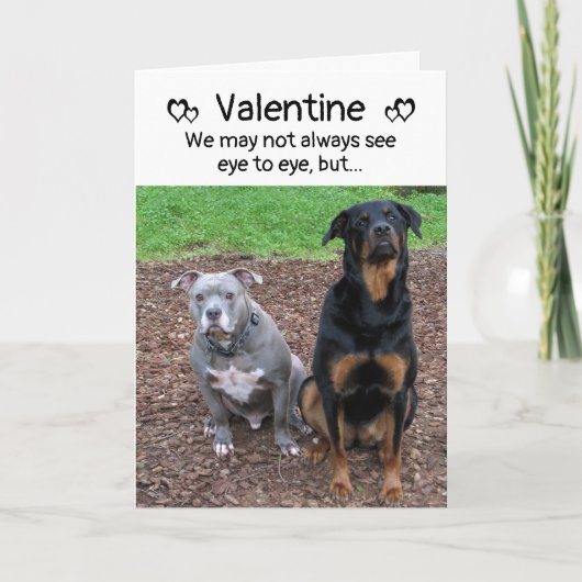 Hondenblaffen en Woofs Valentijnsdag Kaart (Voorkant)