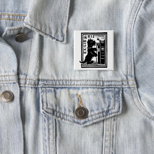  hondenboekbibliotheek vierkante button 5,1 cm (In situ)