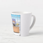 Hondenboekhouder in en uit dozen latte mok (Rechterhoek)