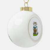 Hondenboer Pickaxe Keramische Bal Ornament (Links)