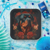 Hondenbord van karton Rottweiler Papieren Bordje (Feest)