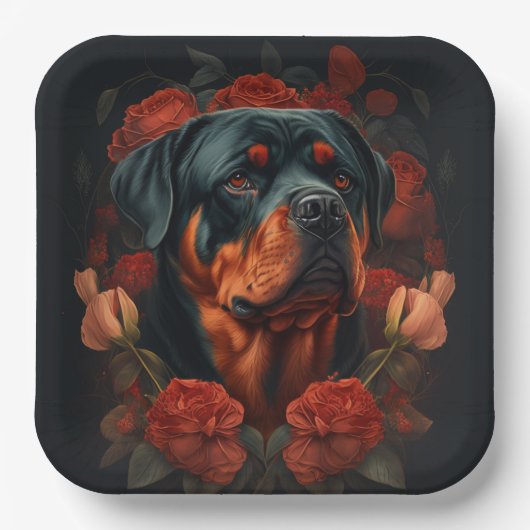 Hondenbord van karton Rottweiler Papieren Bordje (Voorkant)