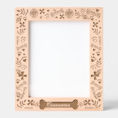 Hondenbot Bloemen & Foliage Pet Paw Print Patroon Gegraveerde Lijstjes (Voorkant)