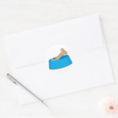 Hondenbot in kom ronde sticker (Envelop)