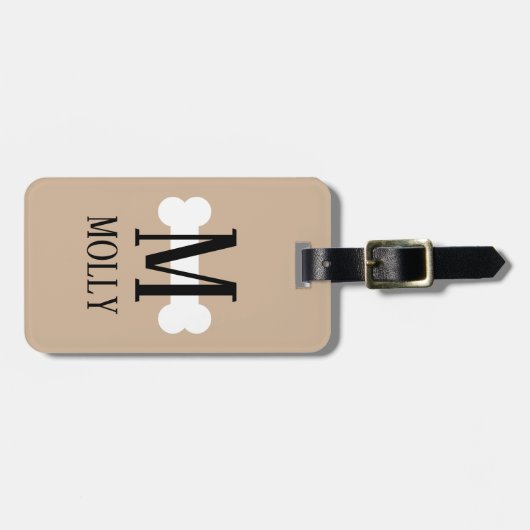 Hondenbot monogram pet reizen bagagelabels (Voorkant horizontaal)