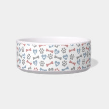 Hondenbotten Pootafdrukken En Hartjes Blauw Roze G