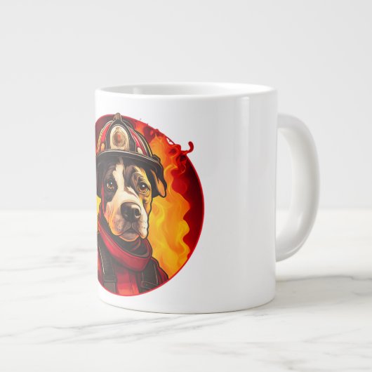 hondenbrandweerman grote koffiekop (Voorkant rechts)