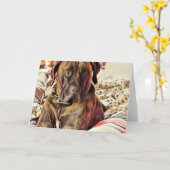 Hondenbriefkaart Kaart (Gele Bloem)