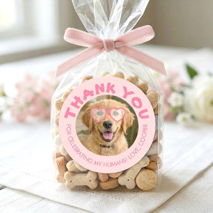 Hondenbrokken Feestgoody Honden Foto Bedankt Ronde Sticker