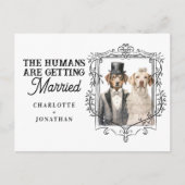 Hondenbruid en bruidegom Grappige bruiloft Save th Briefkaart (Voorkant)