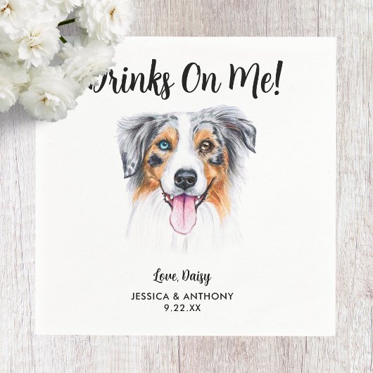 Hondenbruiloft Cocktailservetjes Servet