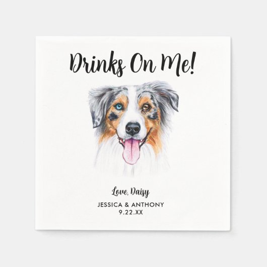 Hondenbruiloft Cocktailservetjes Servet (Voorkant)
