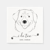 Hondenbruiloft Ik doe te gepersonaliseerde Golden  Servet (Voorkant)