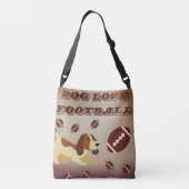 Hondenbruin Football Grappig Uniek Kunstplezier Crossbody Tas (Achterkant)