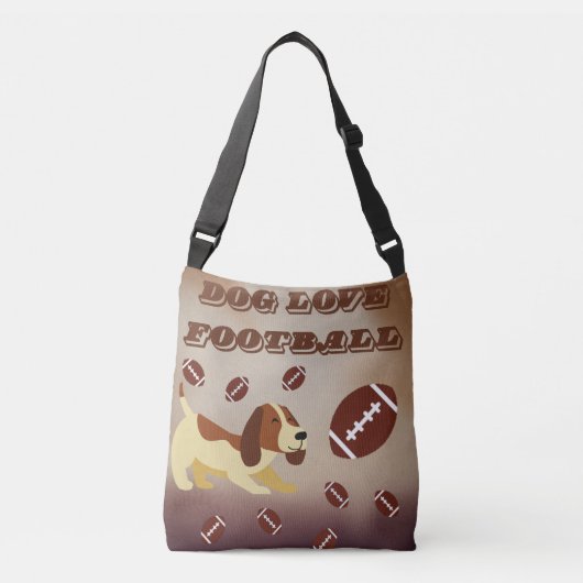 Hondenbruin Football Grappig Uniek Kunstplezier Crossbody Tas (Voorkant)