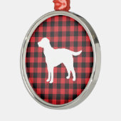 Hondenbuffel Check Mountain Metalen Ornament (Links)