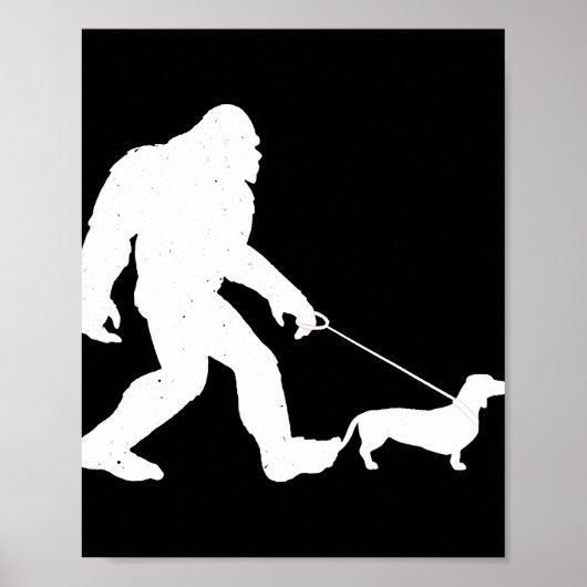 hondencadeau | Bigfoot Walking Dachshund Funny Wie Poster (Voorkant)
