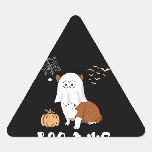 hondencadeau | Boo Corgi Dog Halloween Sticker (Voorkant)