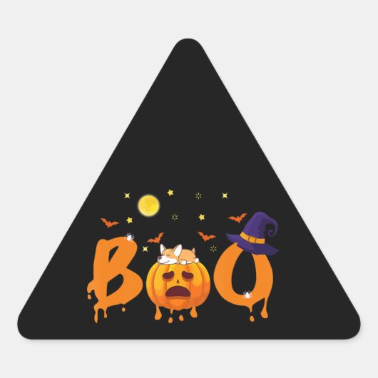 hondencadeau Boo Corgi Halloween | Sticker (Voorkant)